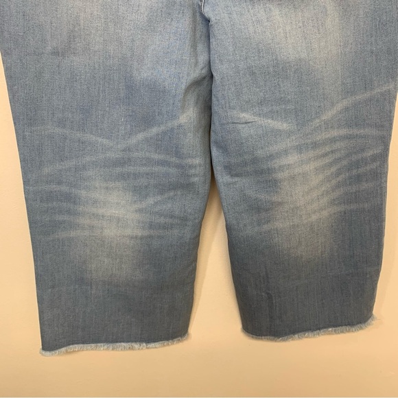 Susan Graver  Jeans Woman 18WP  Wide Leg Crop‎ Frayed Hem Pockets Stretch New - Picture 6 of 14